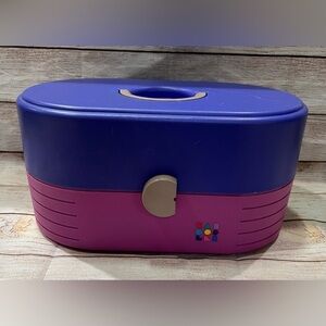 Caboodles Cosmetic Makeup Case 2642 Purple 80s Vintage w/ Mirror